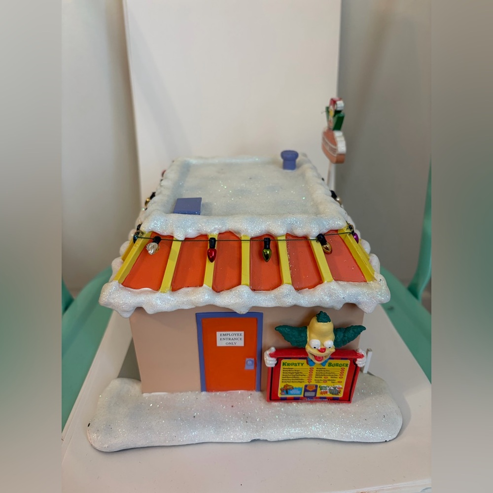 2003 Simpsons Hawthorne Christmas Village Krusty Burger Drive Thru Building - Picture 2 of 9
